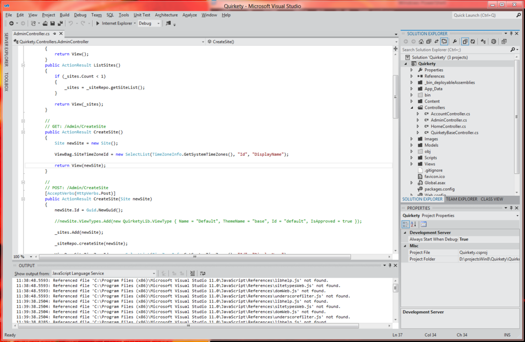 Visual Studio 11 Screen Shot Visual Studio 11 Screen Shot